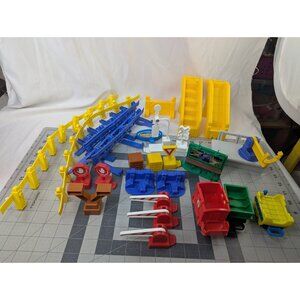 Fisher Price Geotrax Misc Accessories Signs Cars Rails Lot